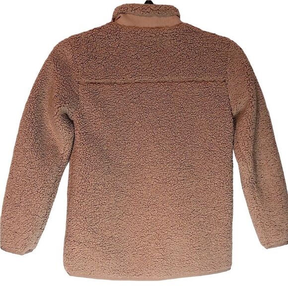 KIDS Girl Copper Key Khaki Tan Beige Faux Fur Jacket Coat Front Pocket - Picture 5 of 8